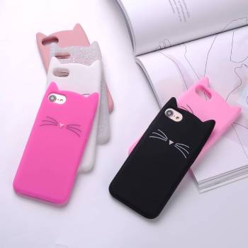 Cartoon Cat Shaped Soft Phone Case for iPhone For Pet Lovers Phone Accessories