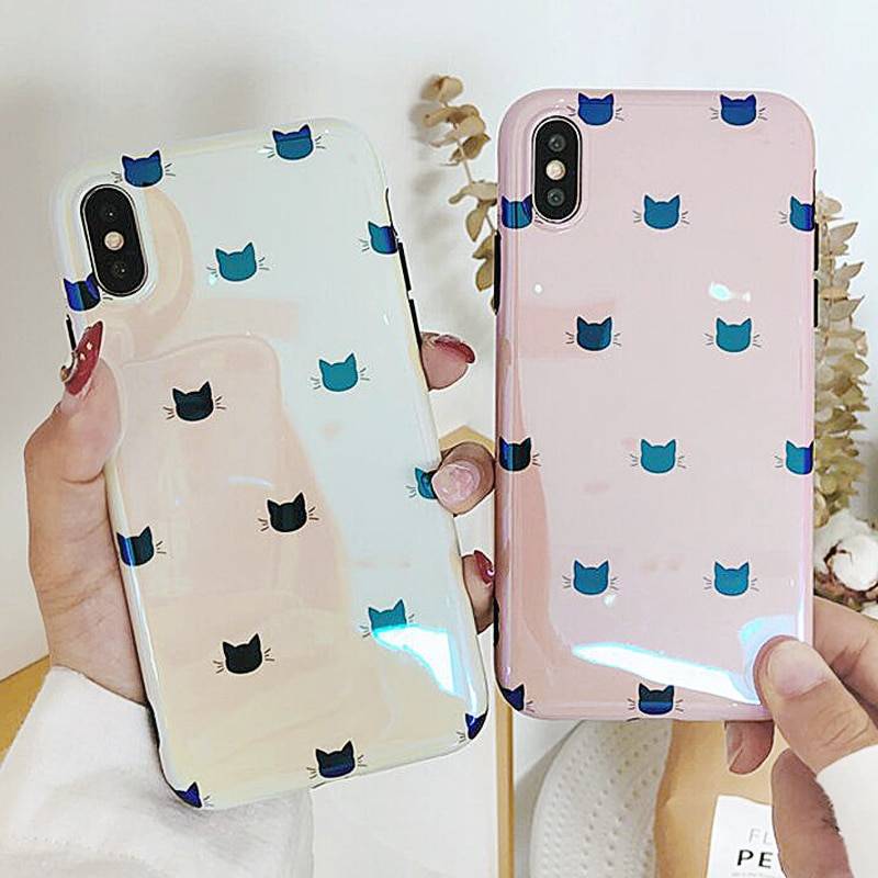 Cute Glittery Cats Case for iPhone For Pet Lovers Phone Accessories