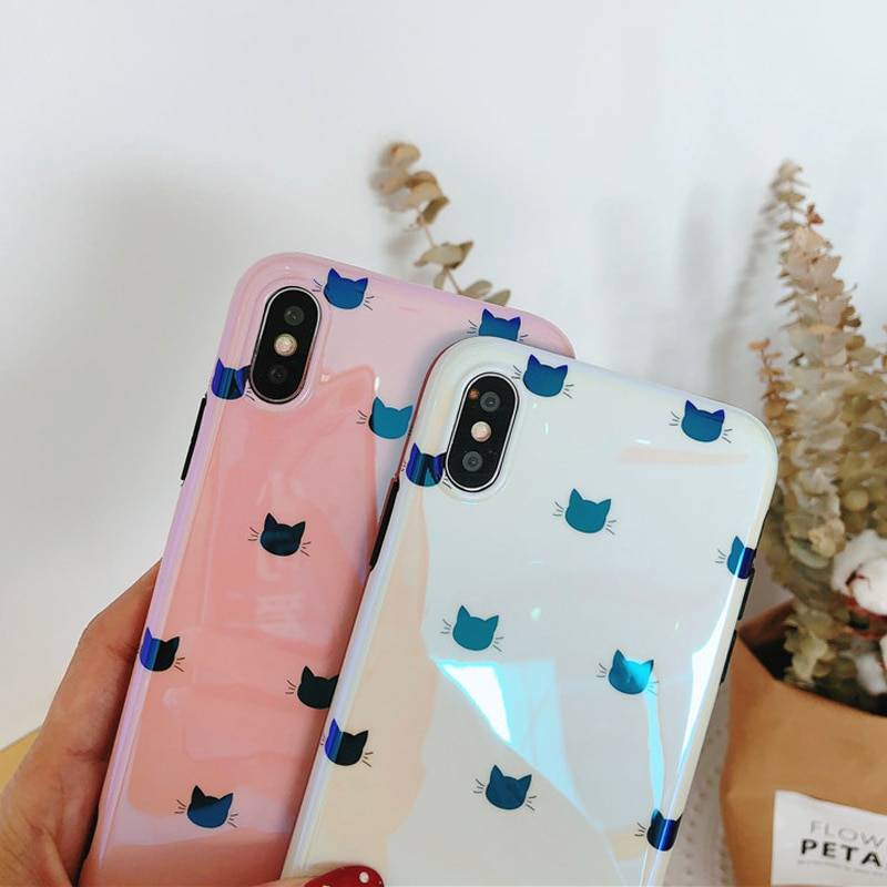 Cute Glittery Cats Case for iPhone For Pet Lovers Phone Accessories