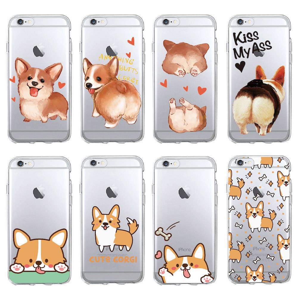Cute Corgi Dog Soft Phone Case for iPhone, Samsung For Pet Lovers Phone Accessories