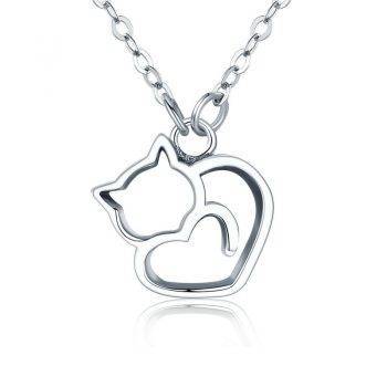 925 Sterling Silver Cat Pendant Necklace - Adorable Darling