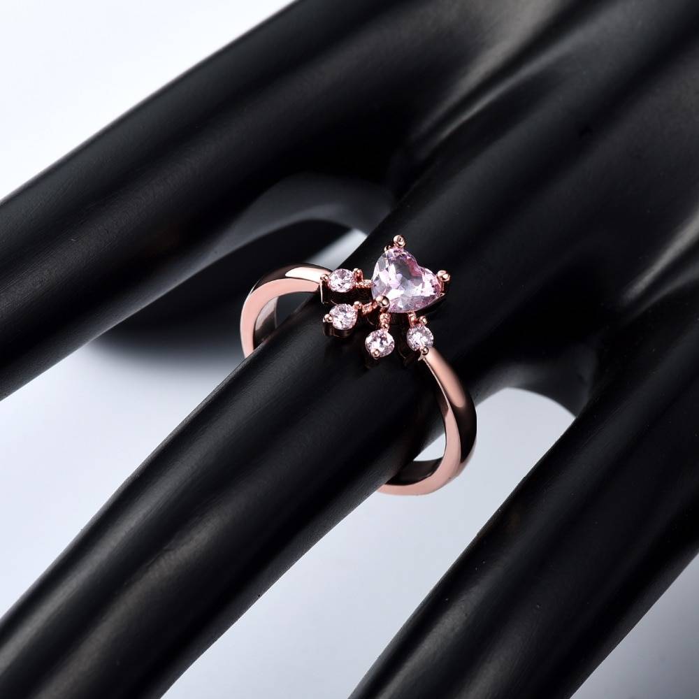 Cute Rose Gold Crystal Cat Paw Ring For Pet Lovers Jewelry & Watches