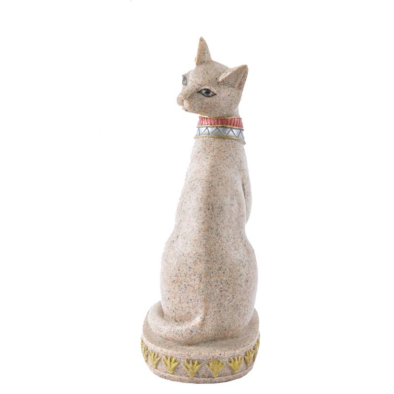 Sandstone Egyptian Cat Figurine For Pet Lovers Home Decor