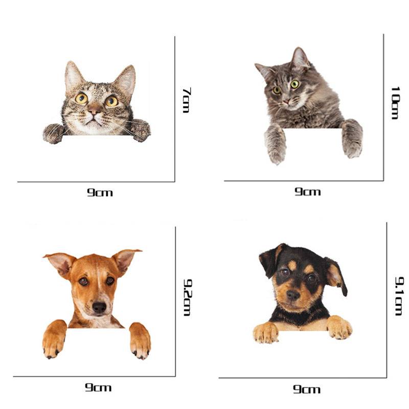 Cute Cat & Dog Wall Stickers Set For Pet Lovers Home Decor
