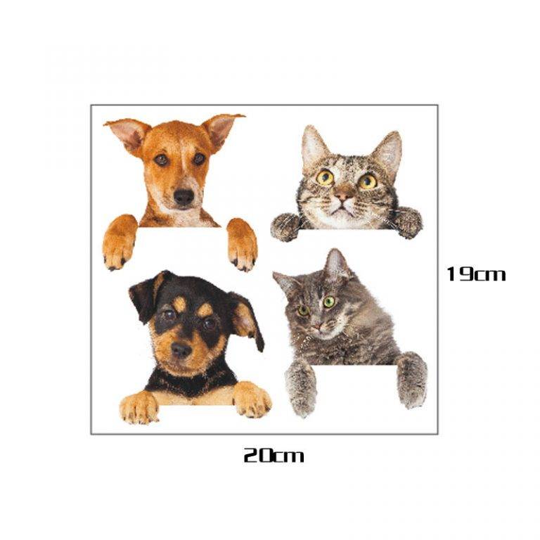 Cute Cat & Dog Wall Stickers Set - Adorable Darling