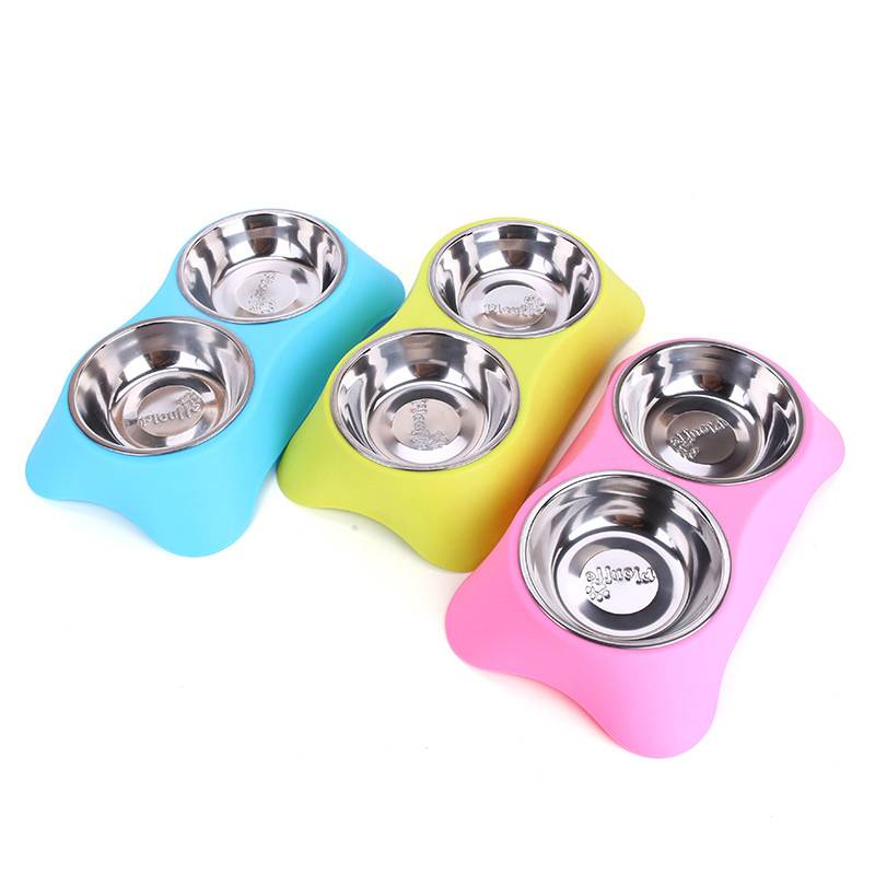 Stainless Steel Dog Bowl Set Dogs Feeding & Watering Accessories