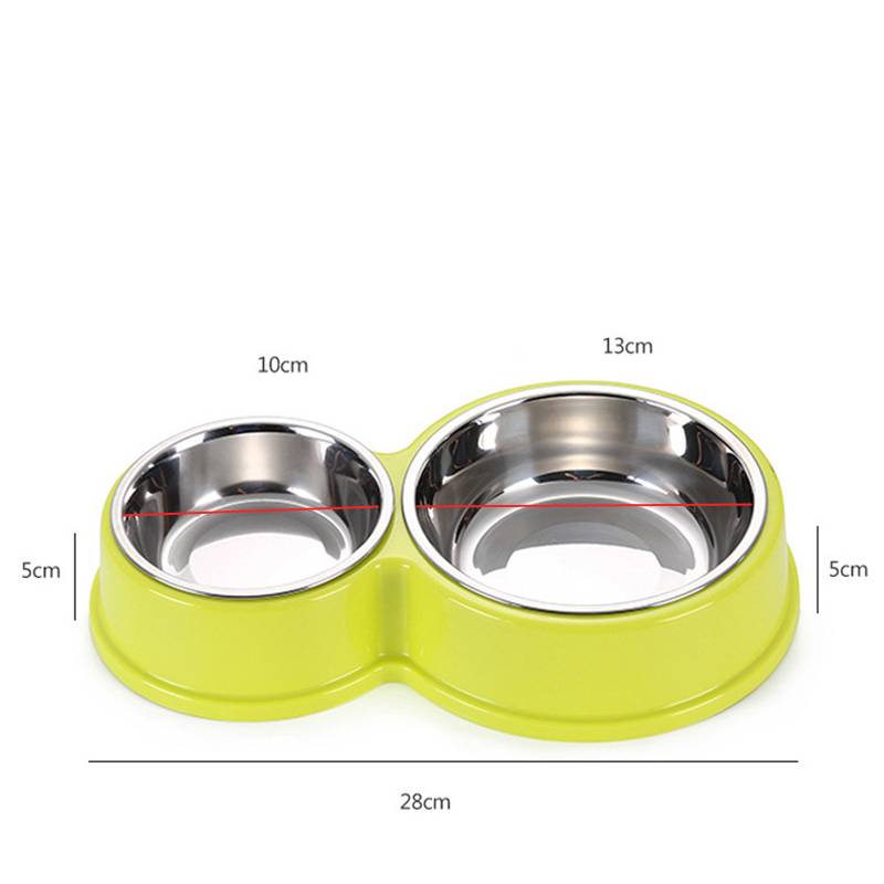 Stainless Steel Pet’s Double Bowl Cats Feeding & Watering Accessories