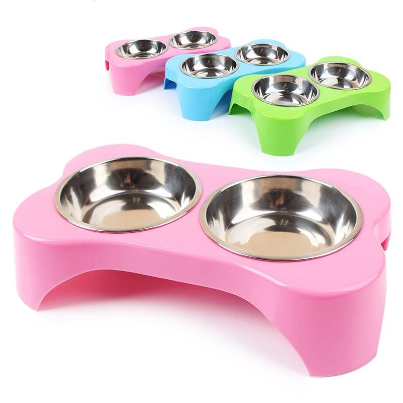 Universal Convenient Pet’s Feeding Double Bowl Cats Feeding & Watering Accessories