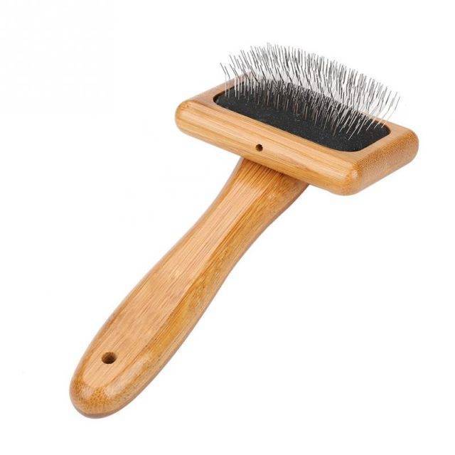 Bamboo Handle Pet Grooming Square Brush - Adorable Darling