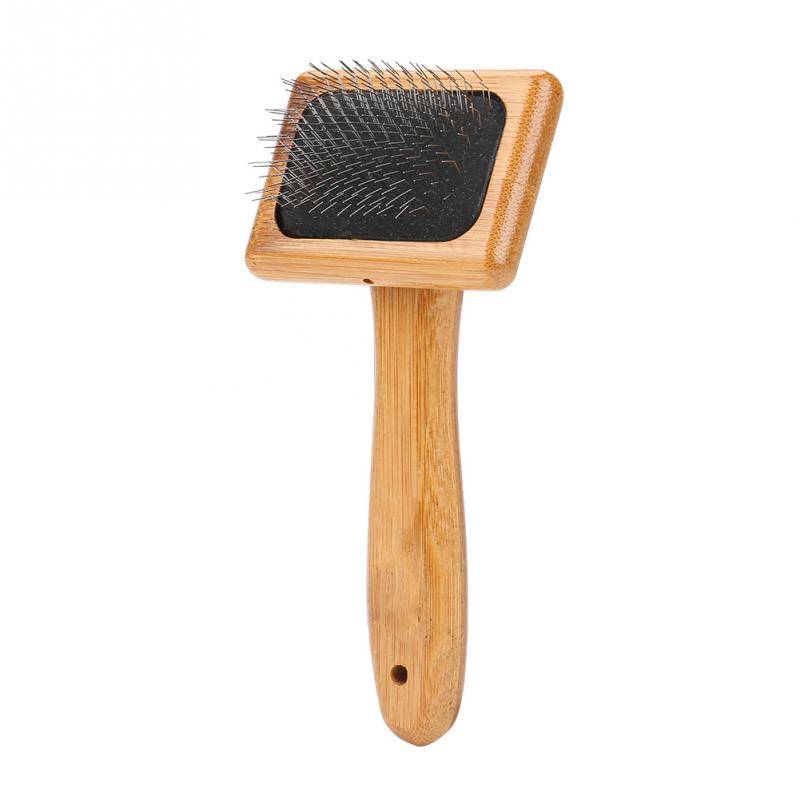 Bamboo Handle Pet Grooming Square Brush Cats Grooming & Care