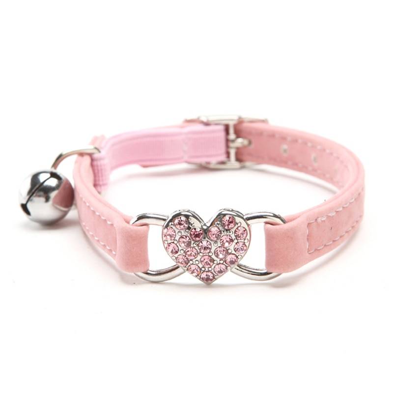 Cats Collar with Bell and Heart-Shaped Decoration Cats Collars, Harnesses & Leashes