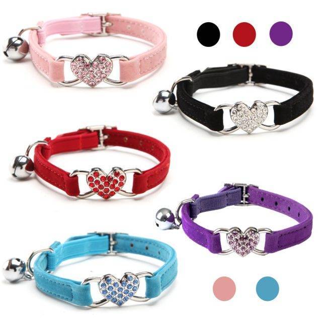 Cats Collar with Bell and Heart Shaped Decoration - Adorable Darling
