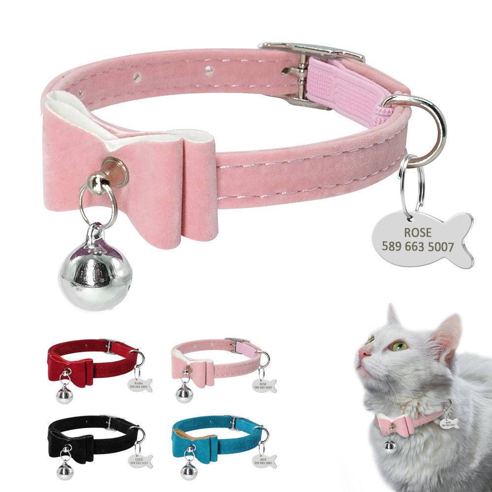 Cat Collar with Bell and ID Tag in Shape Fish Cats Collars, Harnesses & Leashes