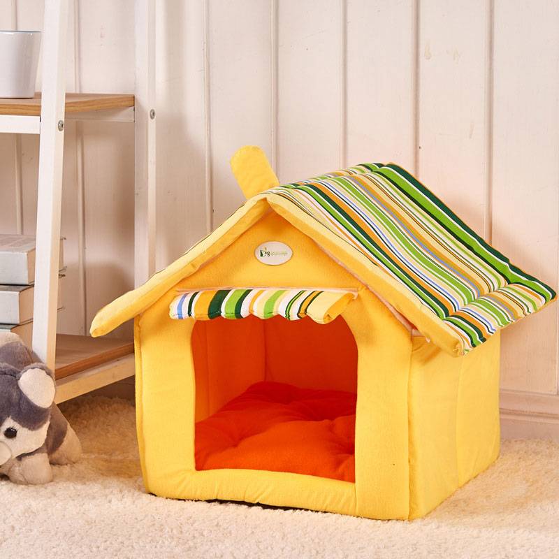 Dog or Cat Cozy House Bed with Mat