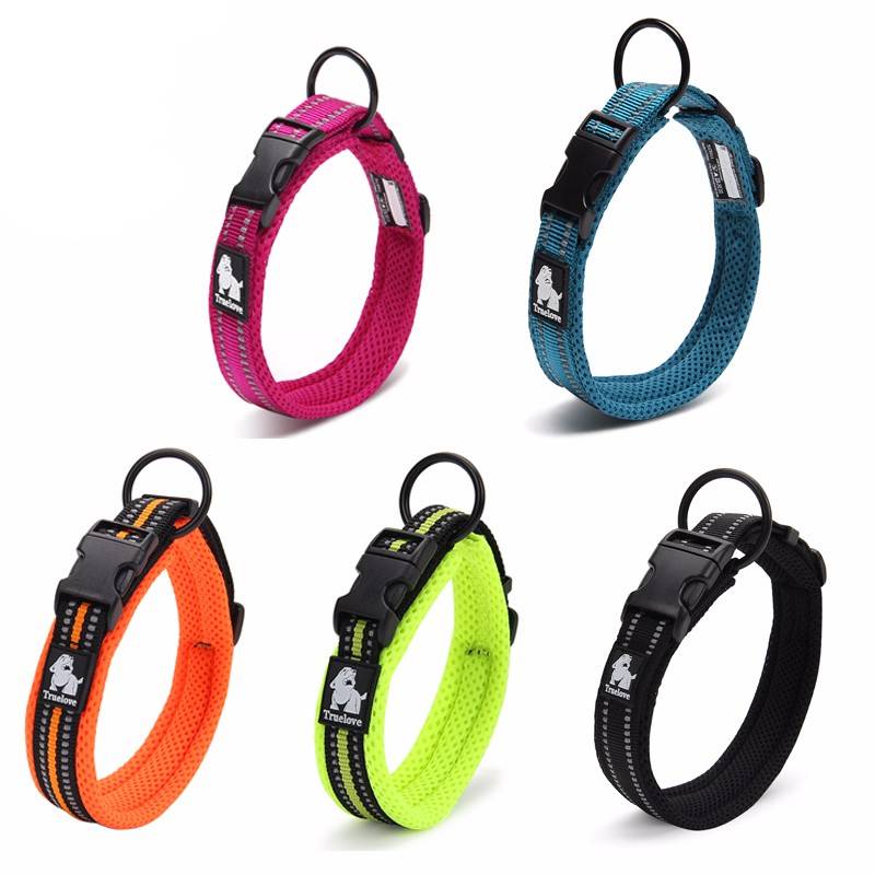 Adjustable Nylon Dog Collars with Reflective Stripes Collars, Harnesses & Leashes Dogs