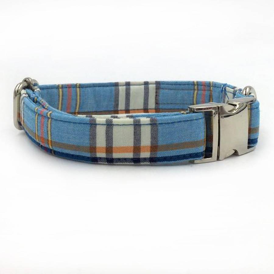 Plaid Cotton Dog Collar & Leash Collars, Harnesses & Leashes Dogs