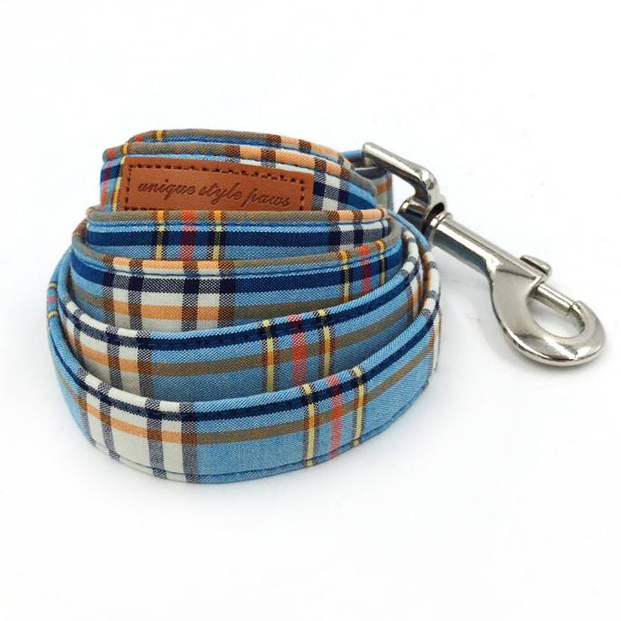 Plaid Cotton Dog Collar & Leash Collars, Harnesses & Leashes Dogs