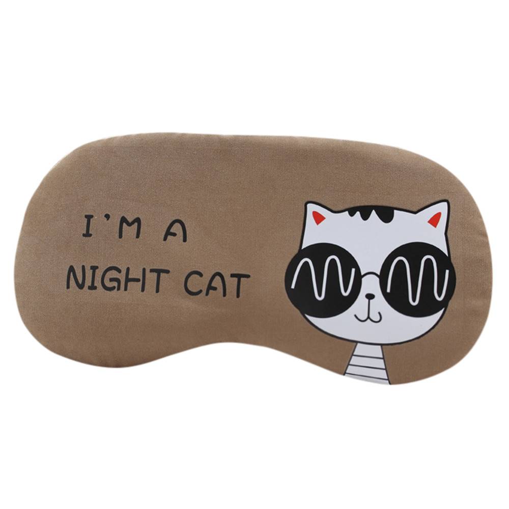 Flannel Eye Sleeping Mask Cat Print For Pet Lovers Travel Accessories