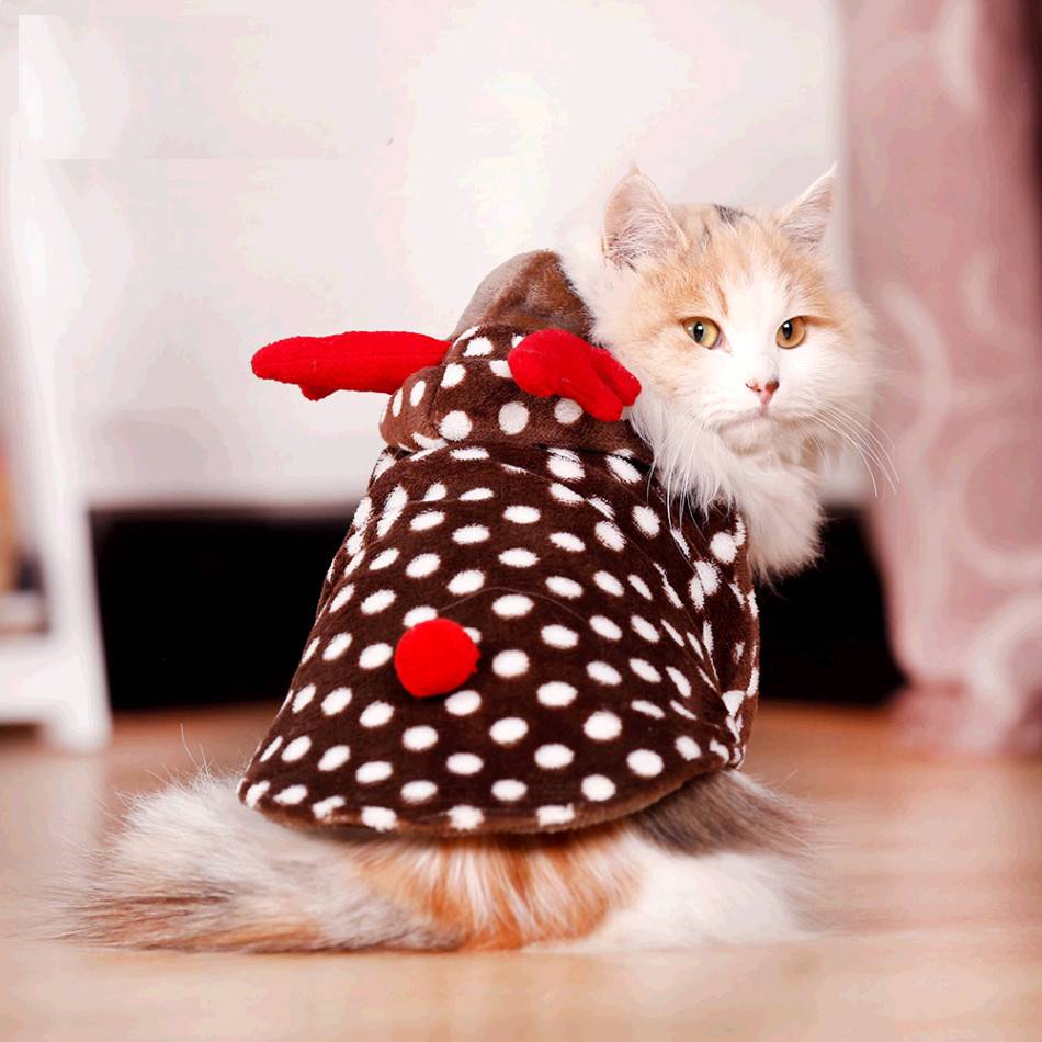 Cat’s Christmas Deer Hoodie Pet Christmas Costume and Toy