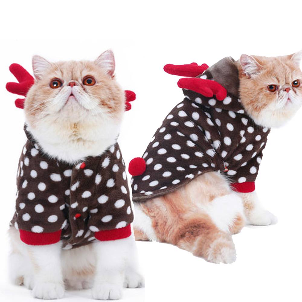 Cat’s Christmas Deer Hoodie Pet Christmas Costume and Toy