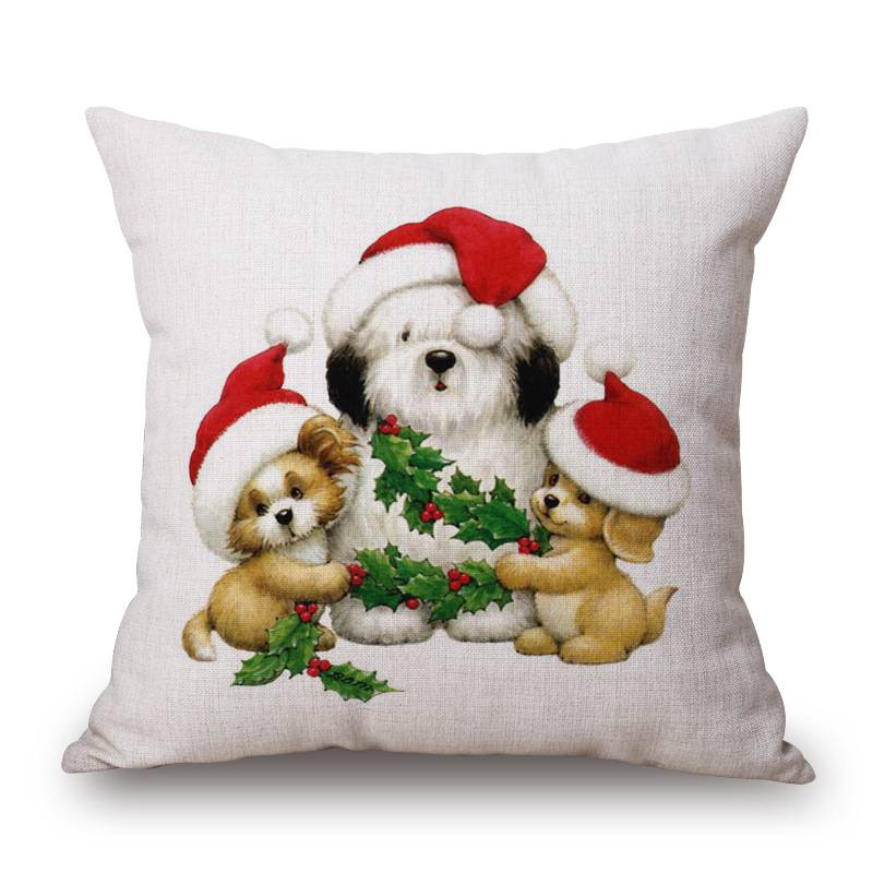 Christmas Dogs And Cats Prints Cushion Covers Pet Christmas Costume and Toy