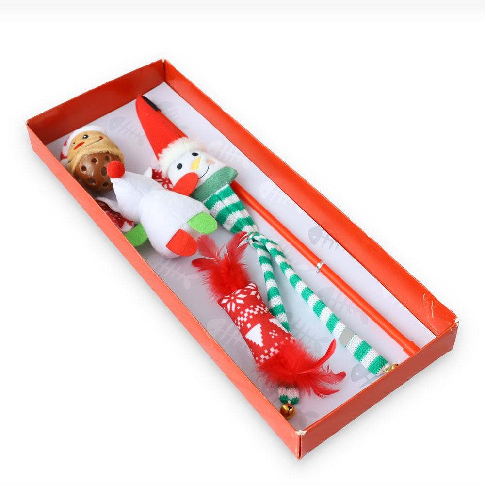 Christmas Style Cat Toys Set Pet Christmas Costume and Toy