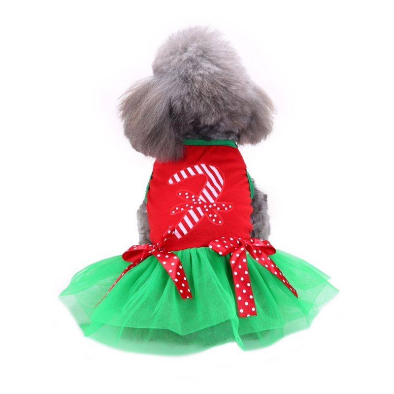 Patterned Christmas Dog Dress Pet Christmas Costume and Toy